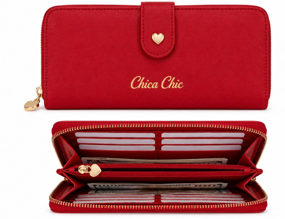 Cartera Chica Chic – Maxi Wallet Corazón Roja