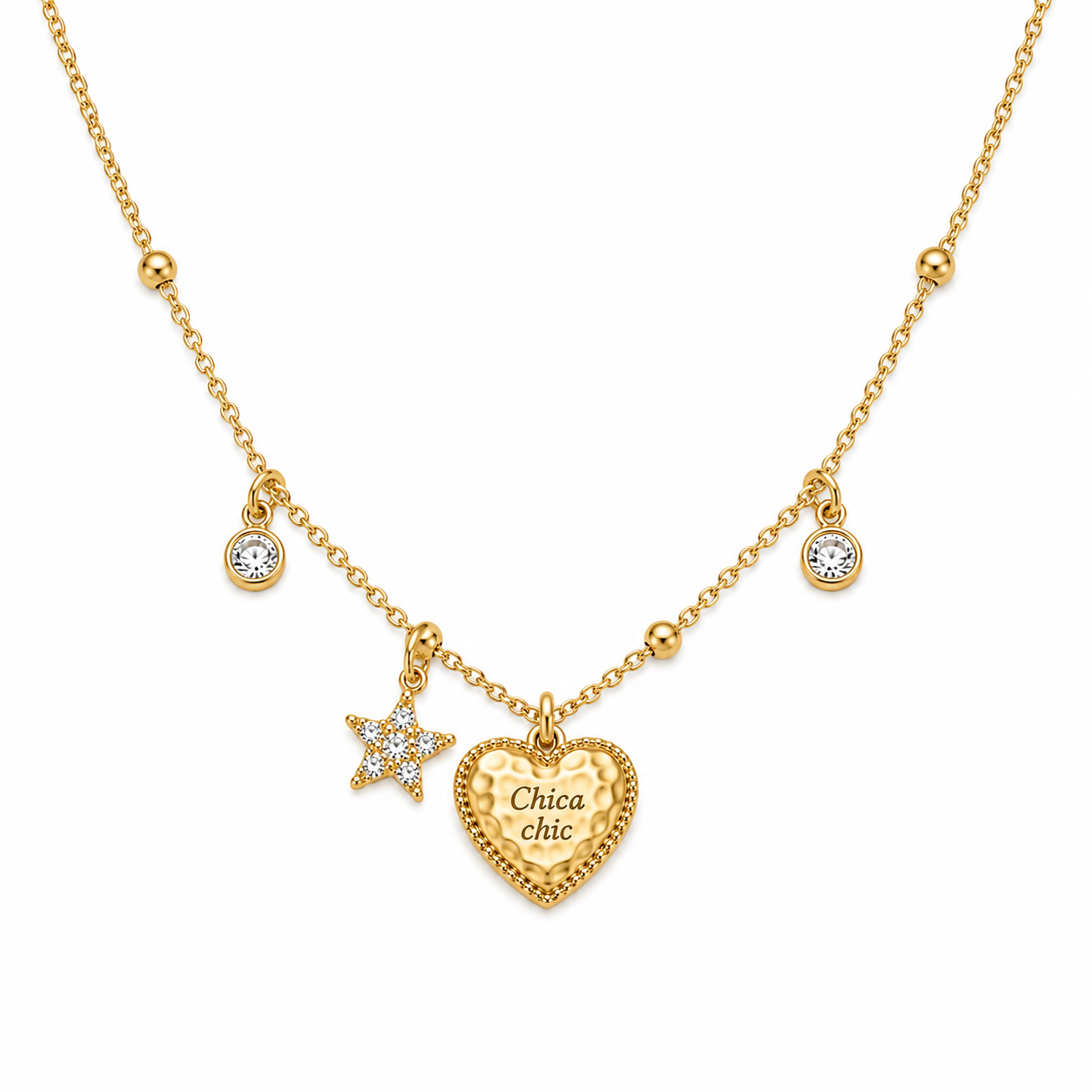 Collar Chica Chic – Corazón & Estrella Dorado