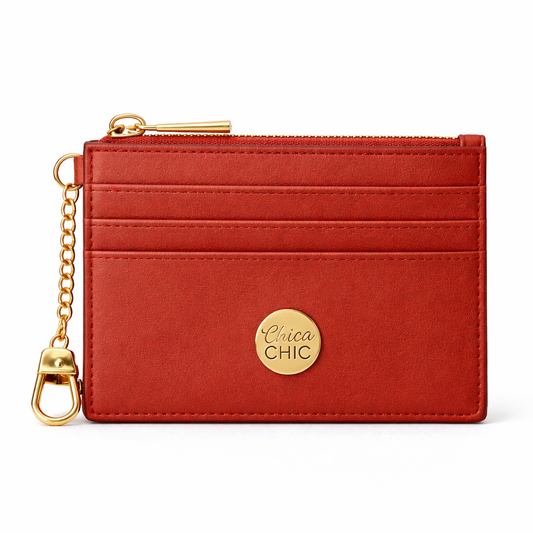 Chica Chic Zip Card Holder Wallet – Red