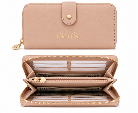 Cartera Chica Chic – Maxi Wallet Corazón Nude